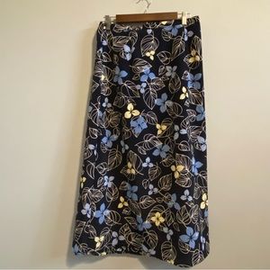 Jaclyn Smith Womens Maxi Blue Floral Skirt Size Large